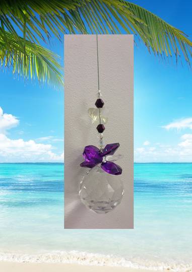 Purple with AB Butterfly Suncatcher image 0